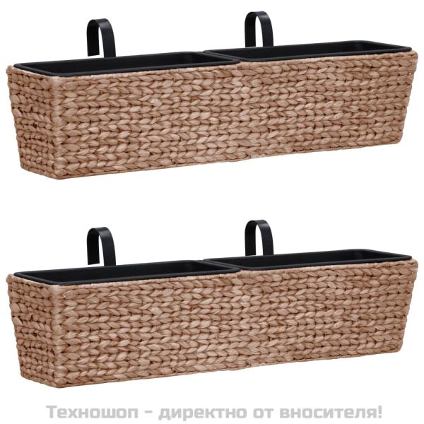 Кашпи, 2 бр, воден хиацинт, кафяв