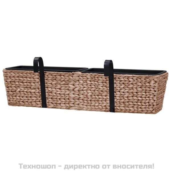 Кашпи, 2 бр, воден хиацинт, кафяв