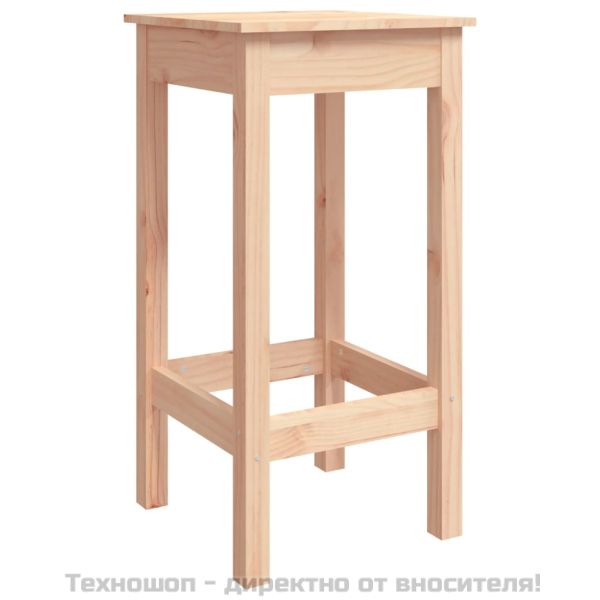 Бар столове 2 бр 40x40x78 см борово дърво масив