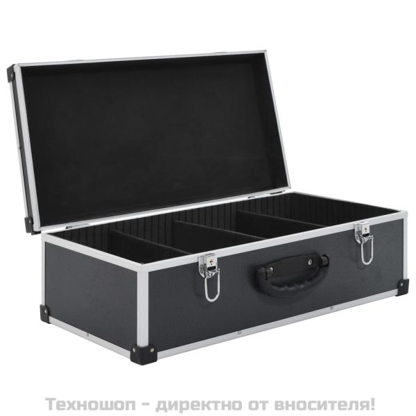 CD куфар за 80 диска, алуминий, ABS, черен