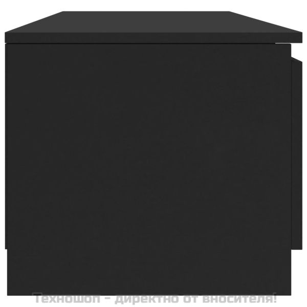 ТВ шкаф, черен, 140x40x35,5 см, инженерно дърво