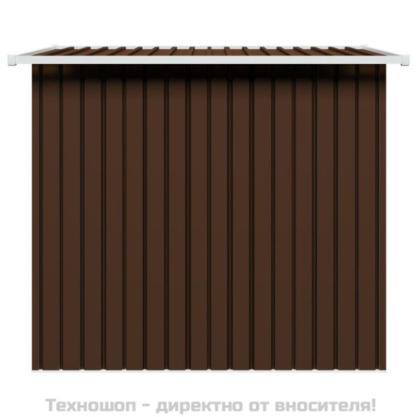 Градинска барака за съхранение, кафява, 194x121x181 см, стомана