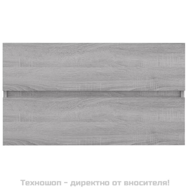 Комплект мебели за баня от 2 части сив сонома инженерно дърво