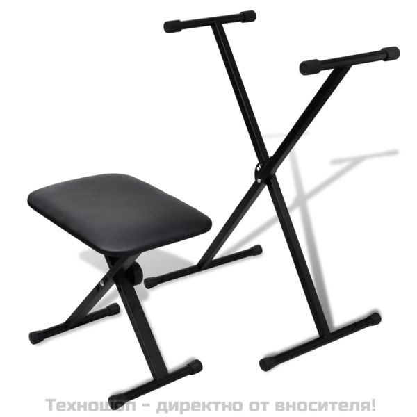 Регулируема стойка за синтезатор с табуретка