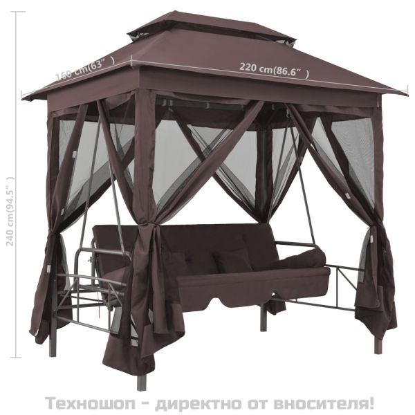 Градинска конвертируема люлка с шатра, кафе