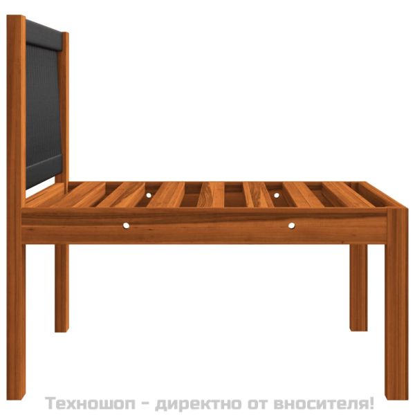 Градински комплект с възглавници, 3 части, дърво, акация и въже