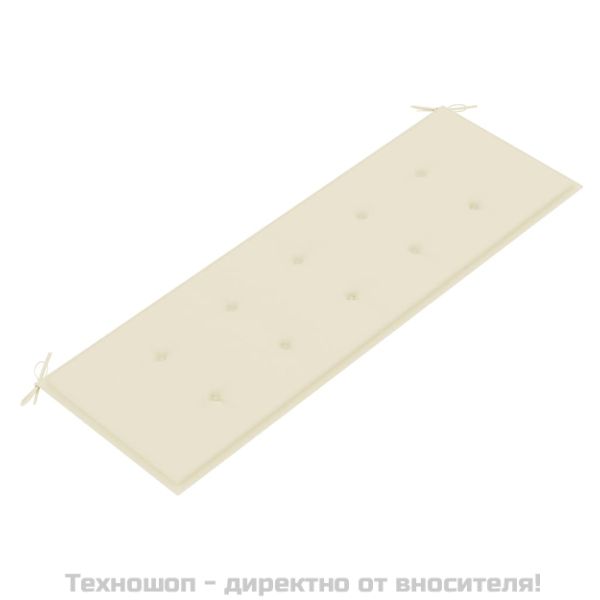 Пейка Батавия с кремава възглавница, 150 см, тик масив