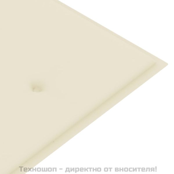 Пейка Батавия с кремава възглавница, 150 см, тик масив