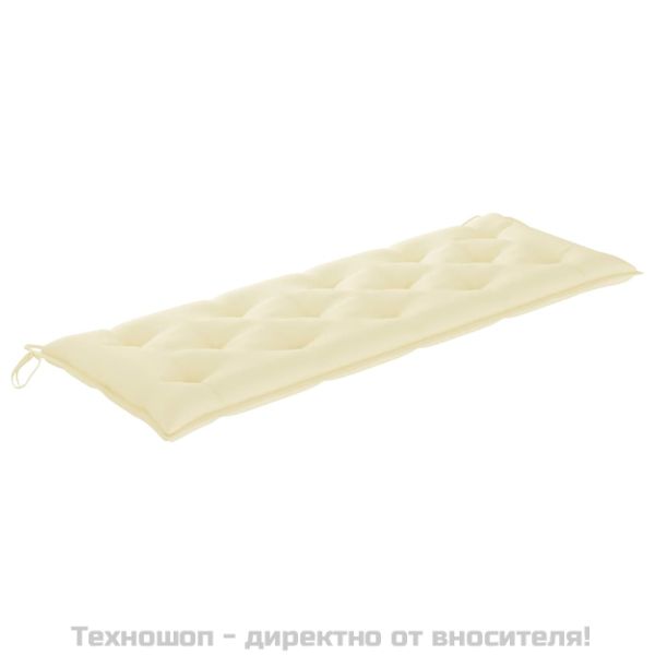 Пейка Батавия с кремава възглавница, 150 см, тик масив
