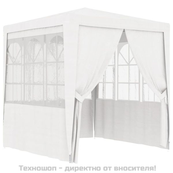 Професионална парти шатра със стени 2x2 м бяла 90 г/м²