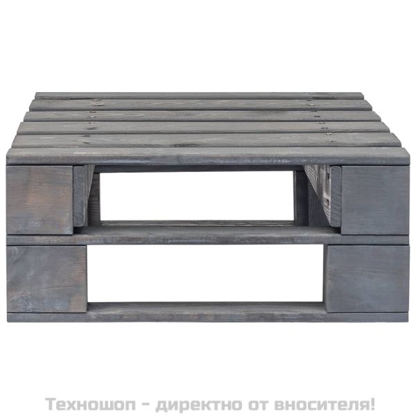 Градинска палетна табуретка, дърво, сива