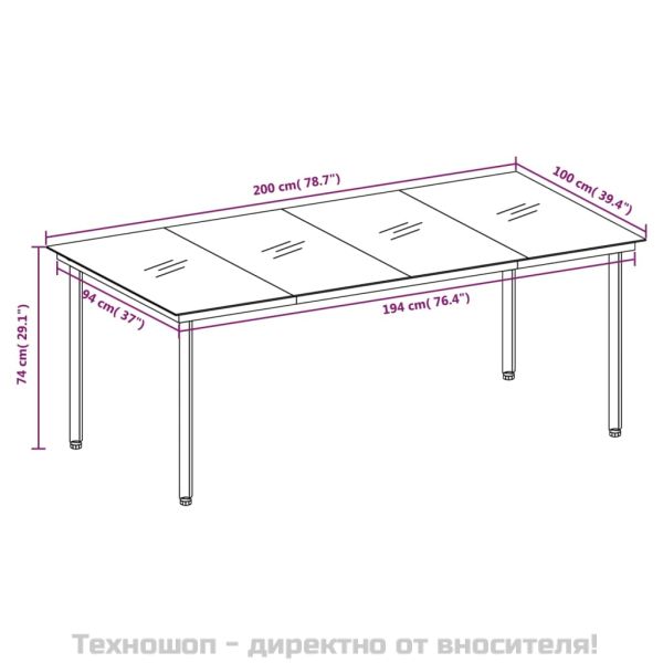 Градински трапезен комплект възглавници 9 части черен