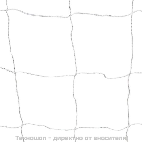 Футболна врата с мрежа, 182x61x122 см, стомана, бяла