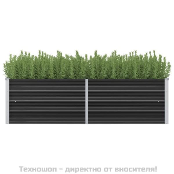 Градинска висока леха антрацит 160x40x45 см поцинкована стомана