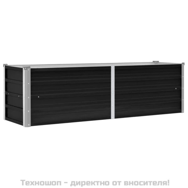Градинска висока леха антрацит 160x40x45 см поцинкована стомана