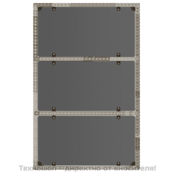 Градински комплект с възглавници, 6 части, полиратан, сив