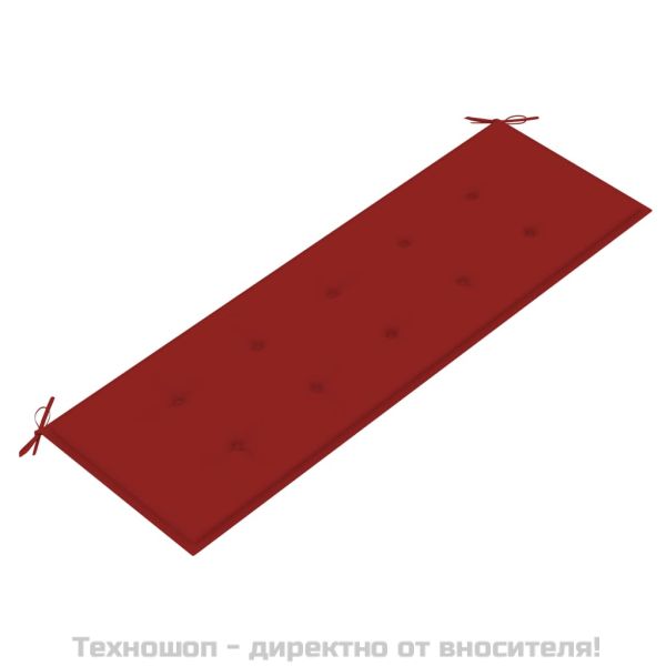Пейка Батавия с червена възглавница, 150 см, тик масив