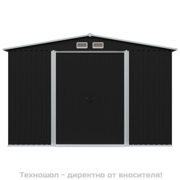 Градинска барака за съхранение антрацит стомана 257x205x178 см