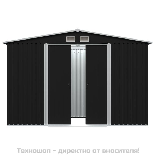 Градинска барака за съхранение антрацит стомана 257x205x178 см