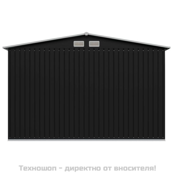 Градинска барака за съхранение антрацит стомана 257x205x178 см