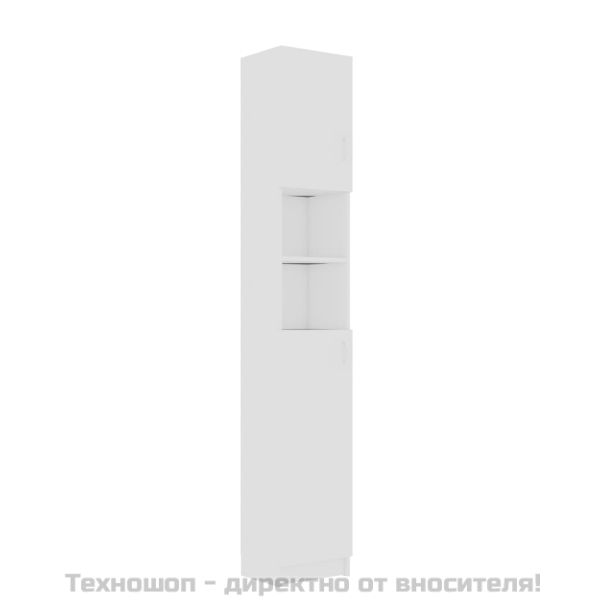 Шкаф за баня, бял, 32x25,5x190 см, инженерно дърво