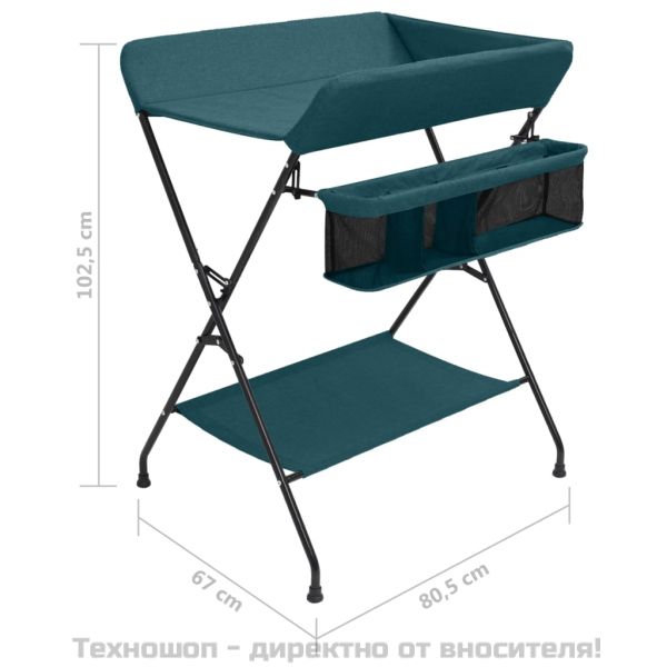 Маса за повиване, зелена, желязо