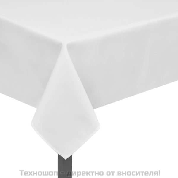 Покривки за маса, бели, 5 бр, 100 x 100 см