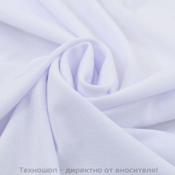 2 бр стреч покривки за маса с драперия, 180x74 см, бели