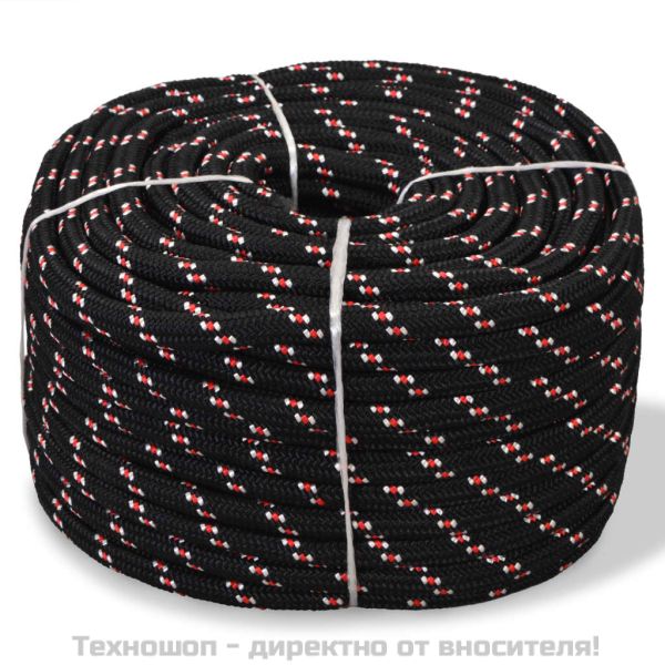 Морско въже, полипропилен, 8 мм, 500 м, черно