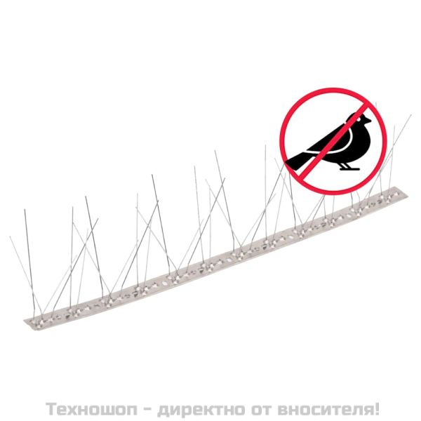 5-редови иноксови шипове срещу птици и гълъби, 40 бр, 20 м