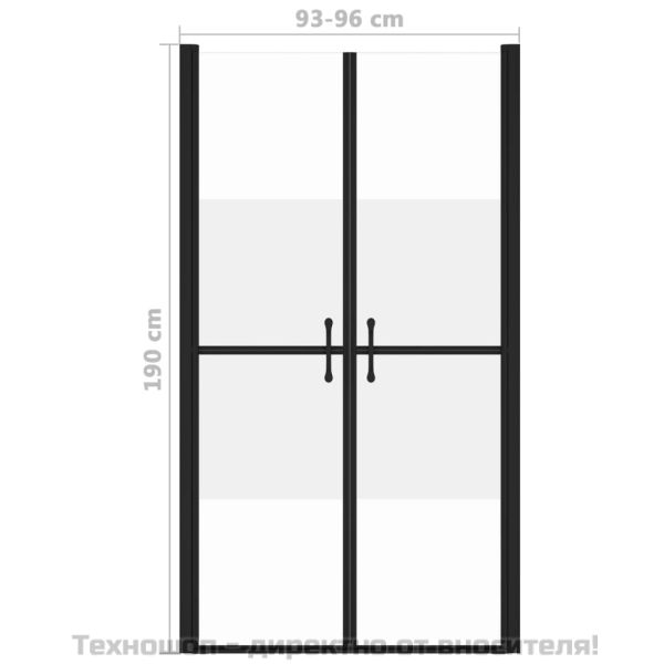 Врата за душ, полуматирано ESG стъкло, (93-96)x190 см