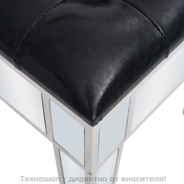 Огледална тоалетка с табуретка, МДФ и стъкло