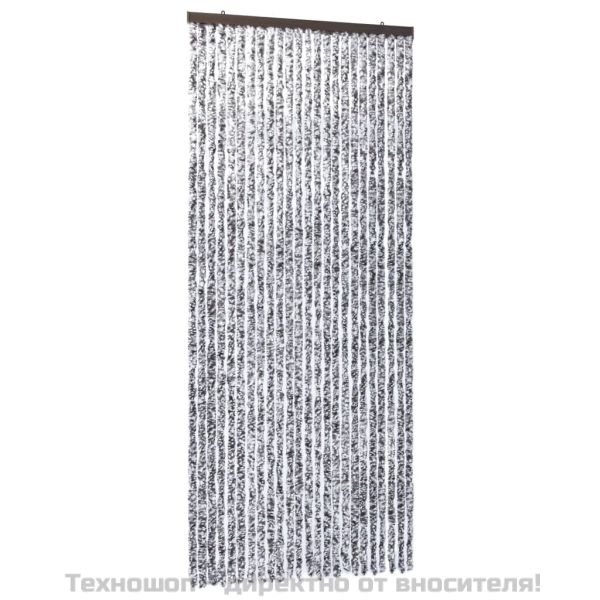 Завеса против насекоми, кафяво и бежово, 100x220 см, шенил