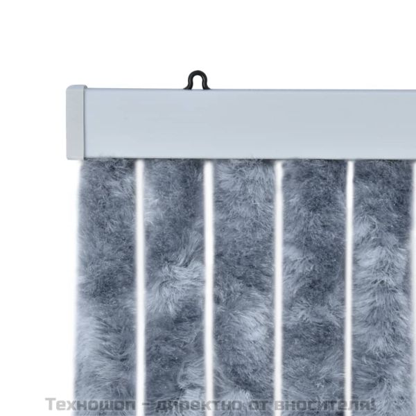 Завеса против насекоми, сребриста, 90x220 см, шенил