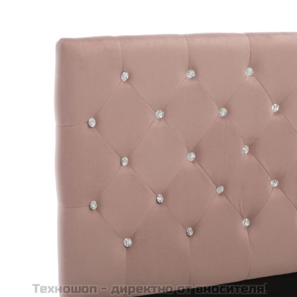 Рамка за легло, розова, кадифе, 140x200 см