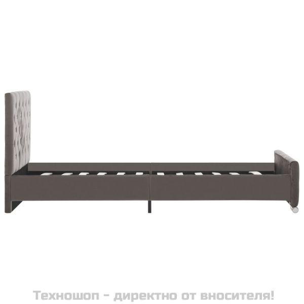 Рамка за легло, сива, кадифе, 90x200 см