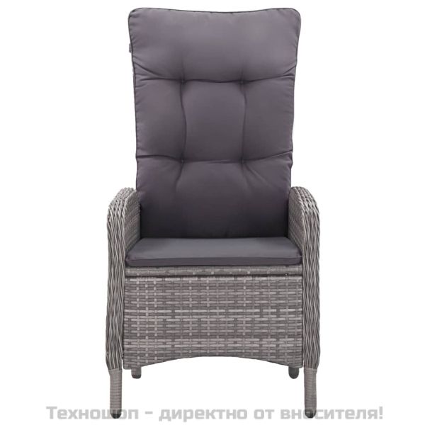 Градински трапезен комплект, 7 части, сив