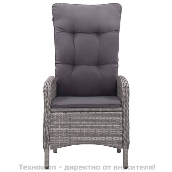 Градински трапезен комплект, 3 части, сив