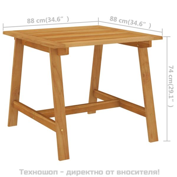 Градински трапезен комплект, 3 части, сив