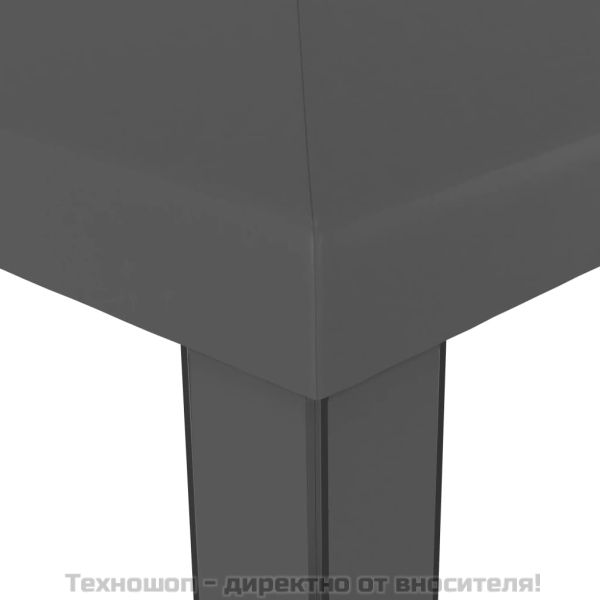 Шатра с двоен покрив и LED светещи стрингове, 3х3 м, антрацит