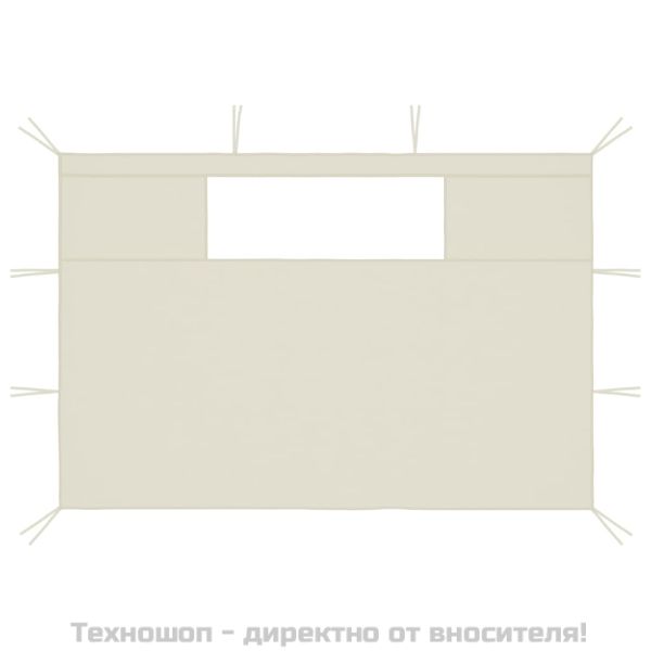 Стени за шатри с прозорци, 2 бр, кремави