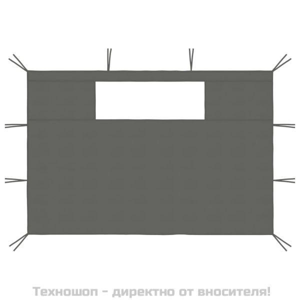 Стени за шатри с прозорци, 2 бр, антрацит
