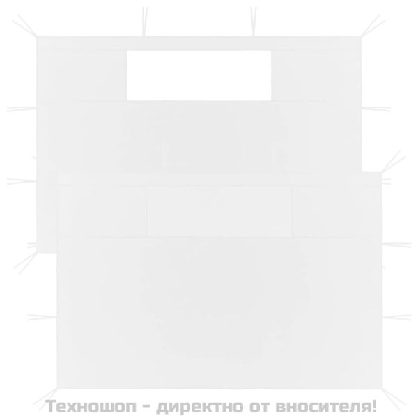 Стени за шатри с прозорци, 2 бр, бели