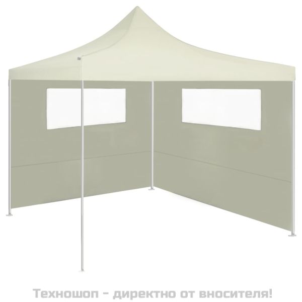 Стени за шатри с прозорци, 2 бр, кремави