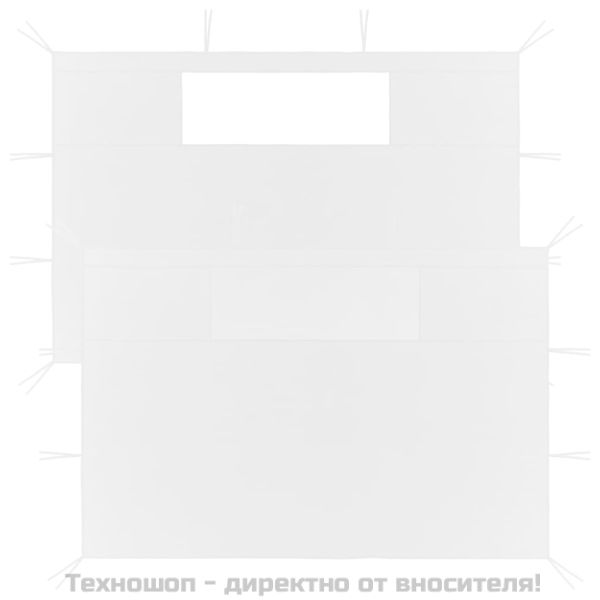 Стени за шатри с прозорци, 2 бр, бели