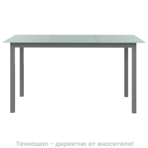 Градински трапезен комплект 7 части алуминий сребристо и черно