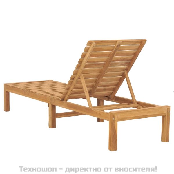 Шезлонги, 2 бр, тиково дърво масив