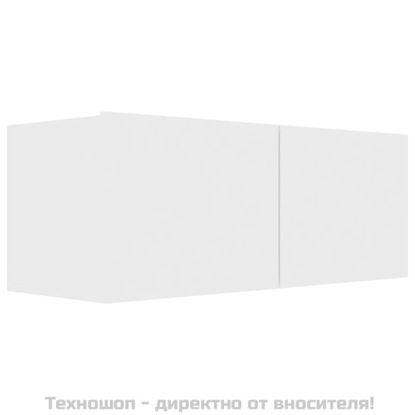 ТВ шкафове, 4 бр, бели, 80x30x30 см, инженерно дърво