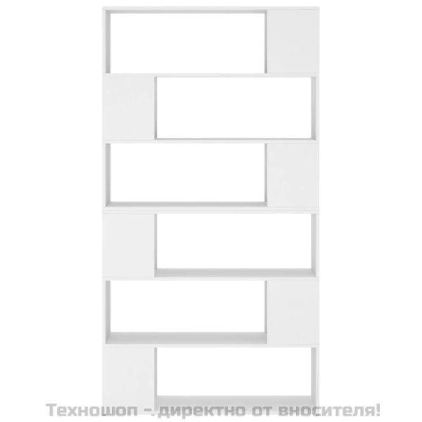 Библиотека/разделител за стая, бяла, 100x24x188 см