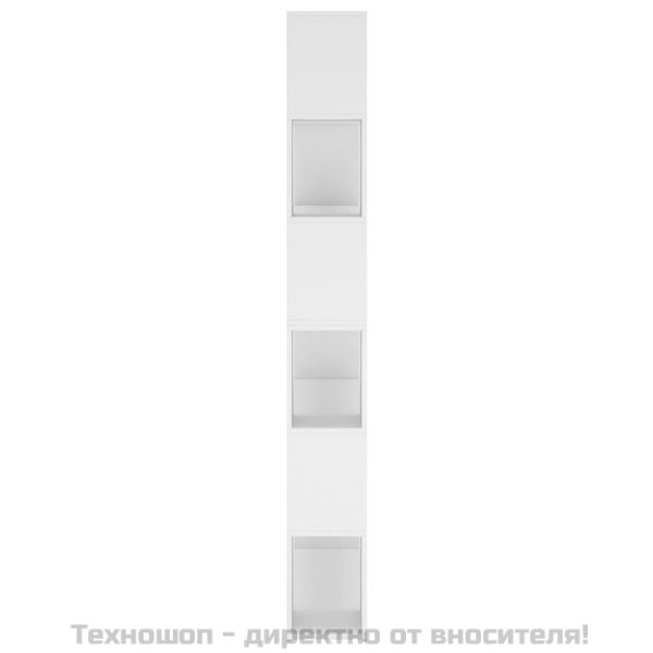 Библиотека/разделител за стая, бяла, 100x24x188 см